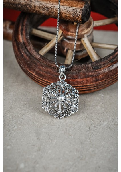 925 Ayar Gümüş Telkari Model Kadın Kolye fiyatları