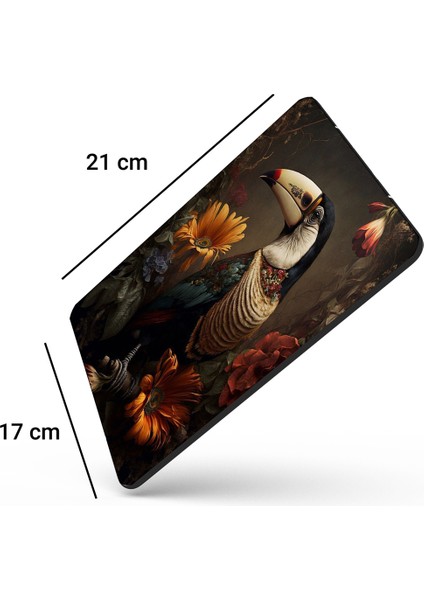 Sonictouch Tukan Papağını Kaydırmaz Gaming Oyuncu Dikişsiz Kahverengi Sarı Mouse Pad/ped 17X21CM