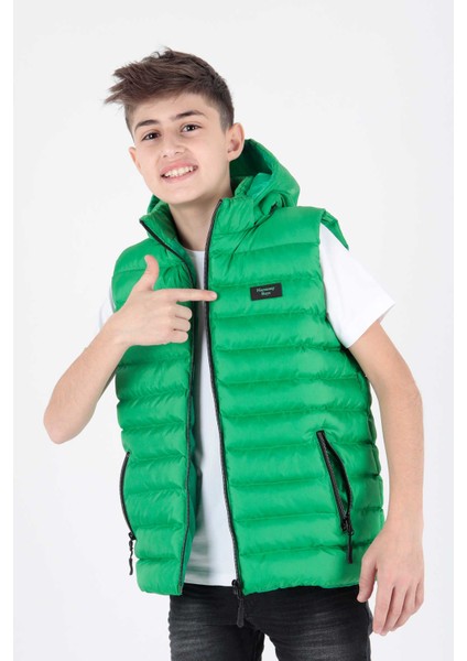 AHENGİM ERKEK ÇOCUK YELEK ERKEK ÇOCUK KAPÜŞONLU ŞİŞME YELEK AK215051