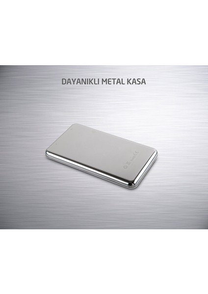 Beyaz Metal Slim Powerbank 4000 mAh