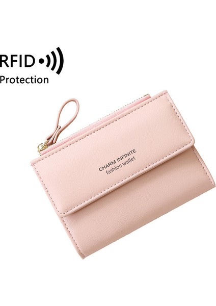 Kısa Cüzdan Rfıd Bayan Cüzdanı Çoklu Kart Yuvaları (Yurt Dışından)