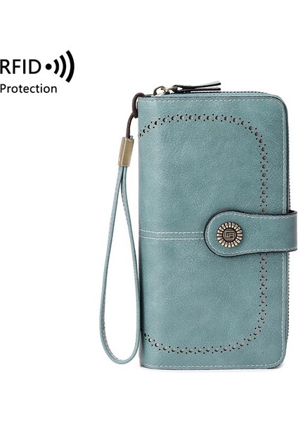 Rfıd Antimanyetik Cüzdan Uzun Fermuarlı Bayan Cüzdanı (Yurt Dışından)