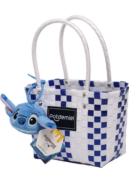 Stitch Peluş Kolye Dokuma Tote Çanta Plastik El Sepeti (Yurt Dışından)