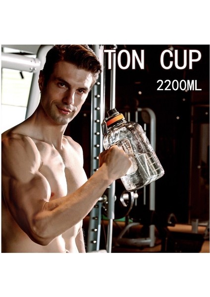 2200 ml Büyük Kapasiteli Spor Su Şişesi (Yurt Dışından)