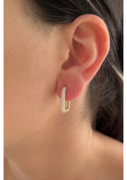 Kuyumculuk 14 Ayar Altın Tamamı Taşlı Dikdörtgen Küpe fiyatları