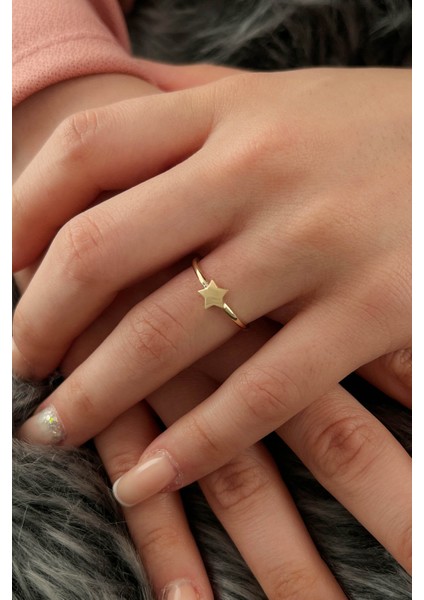 14 Ayar Altın Yıldız Yüzük