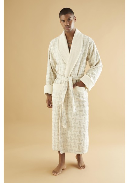 Jakarlı Organik Cotton Erkek Bornozu