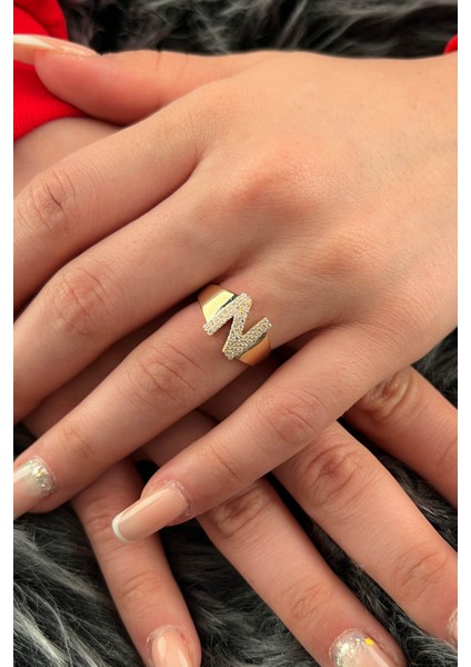 14 Ayar Altın Taşlı N Harfli Yüzük fiyatları