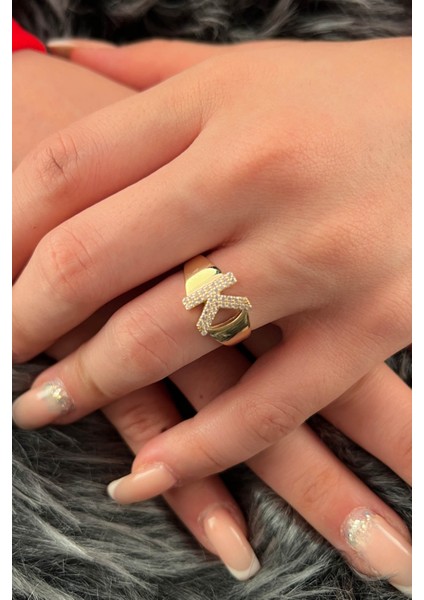 14 Ayar Altın Taşlı K Harfli Yüzük fiyatları