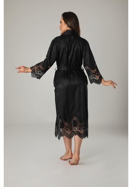 Dantelli Jakarlı Saten Bambu Cotton Bayan Sabahlık fiyatları