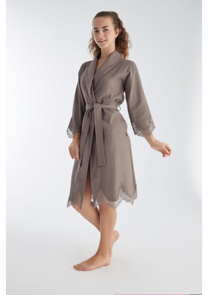 Kısa Dantelli Pike Bambu Cotton Bayan Sabahlık fırsatları