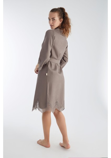 Kısa Dantelli Pike Bambu Cotton Bayan Sabahlık indirimleri