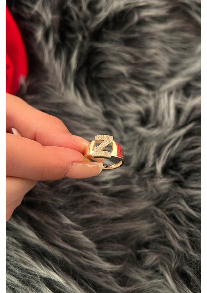 14 Ayar Altın Taşlı Z Harfli Yüzük modelleri