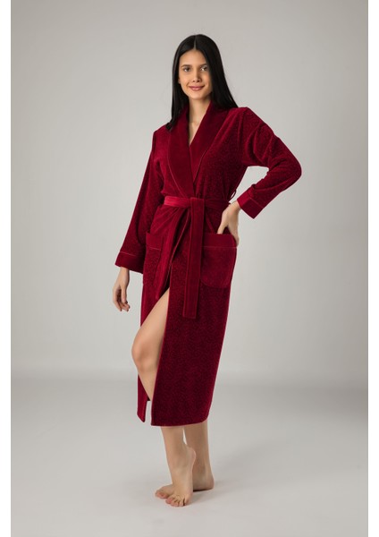 Uzun Şalyaka Jakarlı Bambu Cotton Bayan Sabahlık modelleri