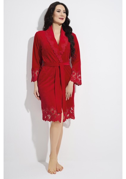 Dantelli Kısa Şalyaka Niki Kadife Bambu Cotton Bayan Sabahlık fiyatları