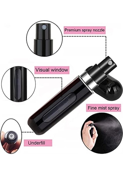 Taşınabilir Mini Doldurulabilir 3 Adet Parfüm Şişesi Atomizer Parfüm Şişeleri Boş Küçük STRGLBL75