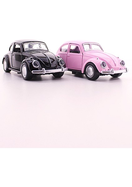2 Adet Siyah Pembe Metal Vosvos Araba Nostaljik Sevgiliye Eşe Sürpriz Hediye Dıe Cast Büyük Boy 12CM STRGLBL75