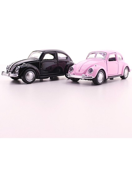 2 Adet Siyah Pembe Metal Vosvos Araba Nostaljik Sevgiliye Eşe Sürpriz Hediye Dıe Cast Büyük Boy 12CM STRGLBL75