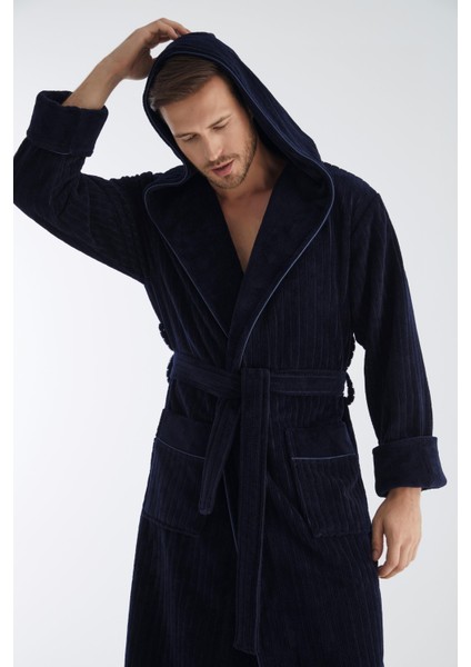 Yaka Fitilli Bambu Cotton Erkek Bornozu modelleri