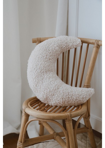 -Teddy Ay Yastık( 35-28) Cm-Beyaz