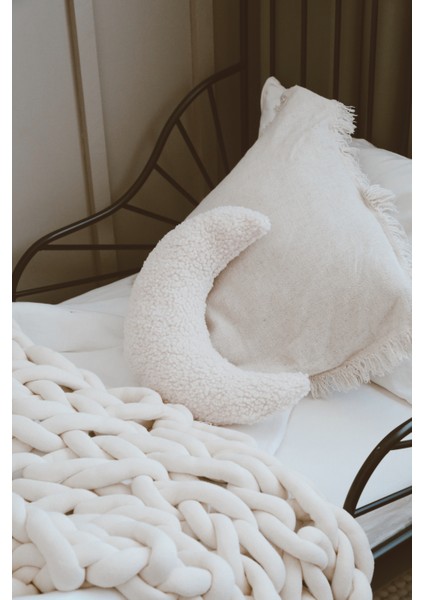 -Teddy Ay Yastık( 35-28) Cm-Beyaz indirimleri