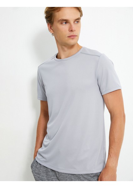 Basic Spor Tişört Reflektör Baskılı Bisiklet Yaka Kısa Kollu fiyatları