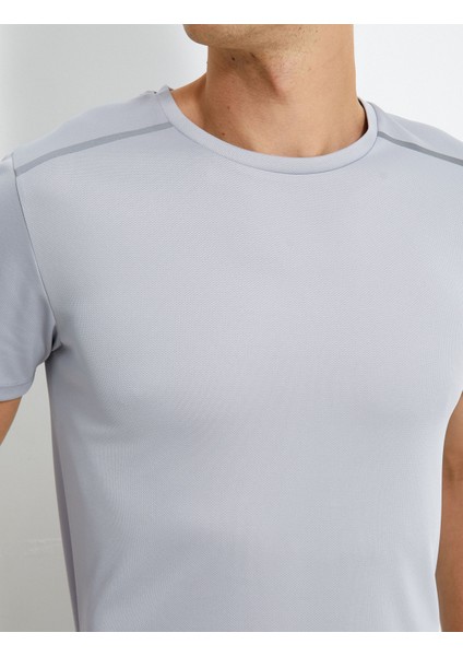 Basic Spor Tişört Reflektör Baskılı Bisiklet Yaka Kısa Kollu indirimleri