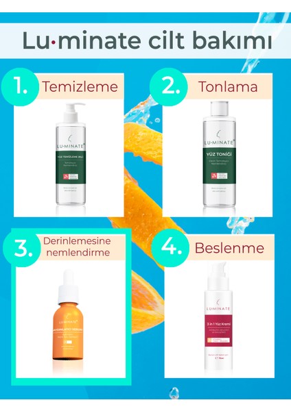 C Vitamini Serum Arbutin Niacinamid Aydınlatıcı Renk Tonu Eşitleyici Leke, Akne Karşıtı 30 ml