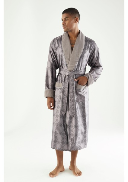 Kareli Saten Içi Bukle Erkek Cotton Dabulface Bornoz indirimleri