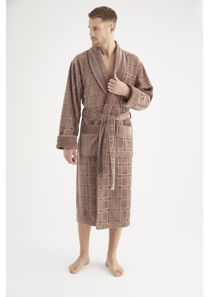 Jakarlı Cotton Erkek Bornozu