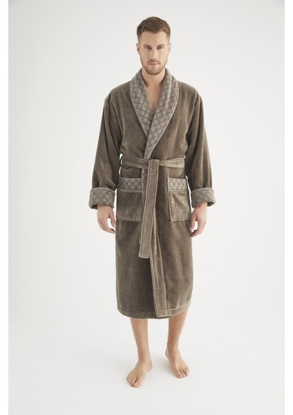 Yaka Jakarlı Cotton Erkek Bornozu fırsatları