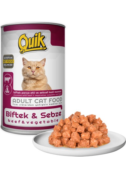 Kedi 415 gr Biftek-Sebze Konserve 24 Adet