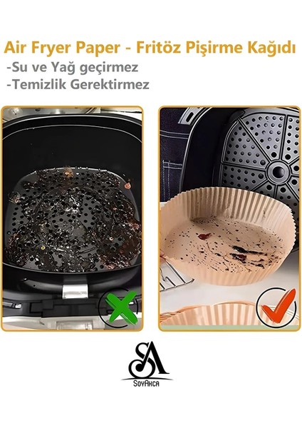 Philips Airfryer Xiaomi Uyumlu Hava Fritözü Hava Firitözü Philips Yağsız Fritöz Pişirme Kağıdı 50'li