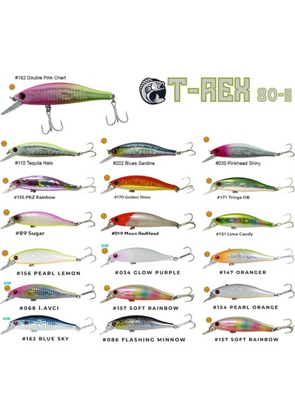 T-Rex 80S 11GR 80MM Maket Balık - 182 Double Pink Chart