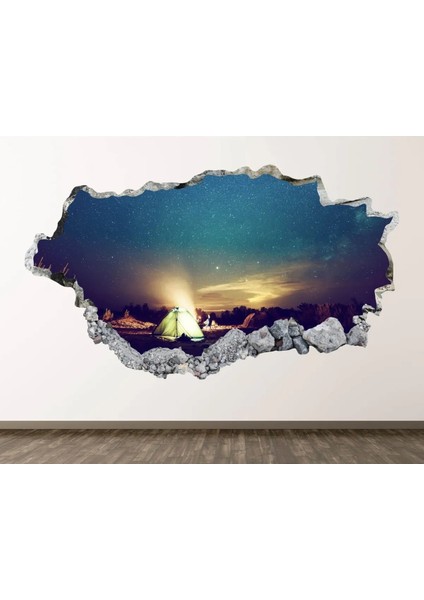 Kamp Temalı Full Hd Baskı 3D Modern Duvar Sticker
