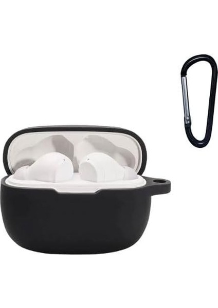 Jbl Wave 200 Tws Uyumlu Kulaklık Koruma Kılıf Silikon Kanca Askılı Darbe Korumalı Tpu Kılıf Siyah