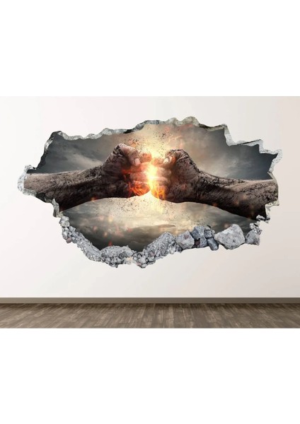 Güçleri Birleştirme Full Hd Baskı 3D Modern Duvar Sticker
