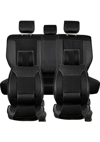 Fresh Start Kia Retona Lüx Deri Oto Koltuk Kılıfı Ön Arka Takım Siyah