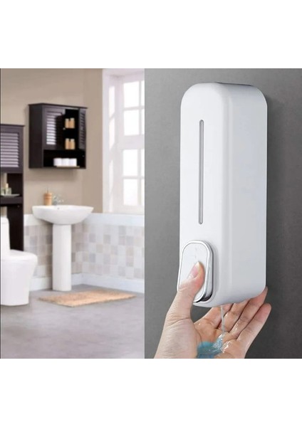Eni Nesil Sabunluk Banyo 350ML Sabunluk Monte Şampuan Sıvı Sabun Şişesi Basmalı Model 2 Adet Beyaz