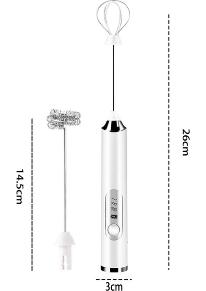 Süt Köpürtücü Elde Taşınabilir, Şarj Edilebilir, Beyaz (Yurt Dışından)
