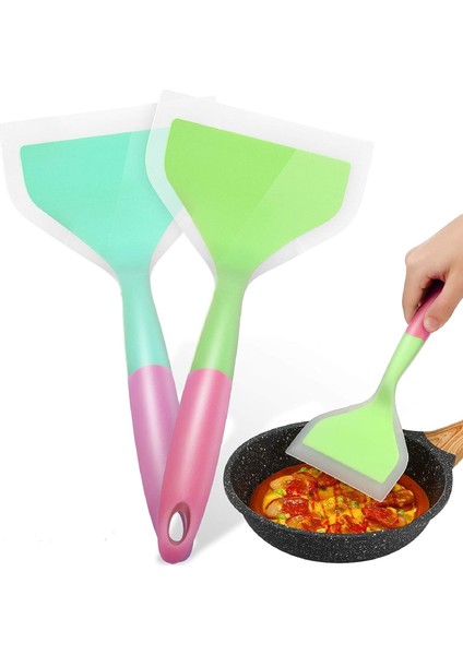 Parçalar Silikon Krep Kürek Geniş Spatula Çevirici Karışık Renk (Yurt Dışından)