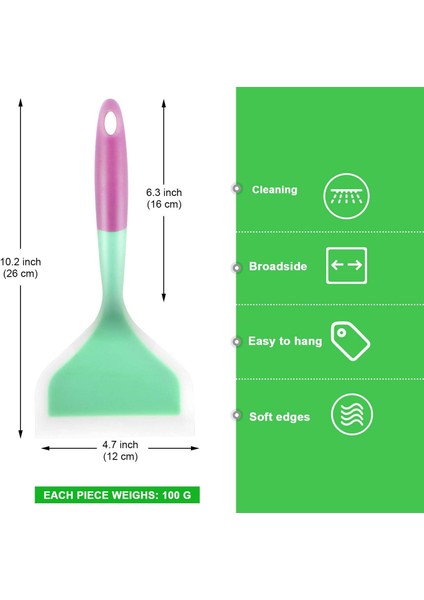 Parçalar Silikon Krep Kürek Geniş Spatula Çevirici Karışık Renk (Yurt Dışından) modelleri