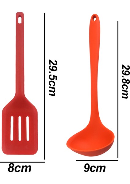 Silikon Pişirme Gereçleri 2'li Set - Kırmızı + Büyük Turuncu (Yurt Dışından) modelleri