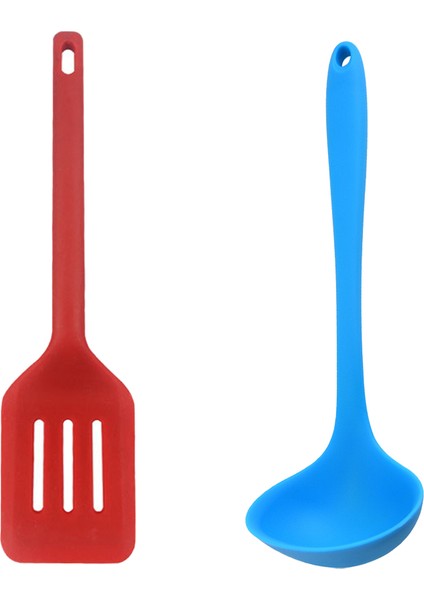 Silikon Pişirme Gereçleri 2'li Set - Kırmızı + Büyük Mavi (Yurt Dışından)