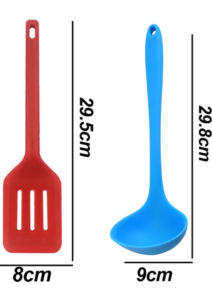 Silikon Pişirme Gereçleri 2'li Set - Kırmızı + Büyük Mavi (Yurt Dışından) modelleri