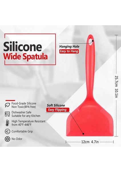 2'li Paket Geniş Silikon Spatula, Yapışmaz Gözleme Küreği (Yurt Dışından)