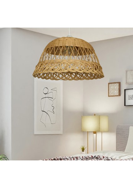 Bambu Rattan Hasır Rafya Jüt Ip Sarkıt Avize 35 cm