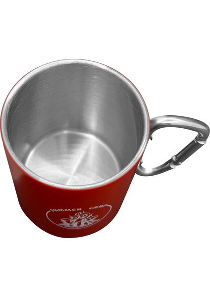 Karabina Saplı Çelik Kupa Bardak Kırmızı OUT-1850 fırsatları