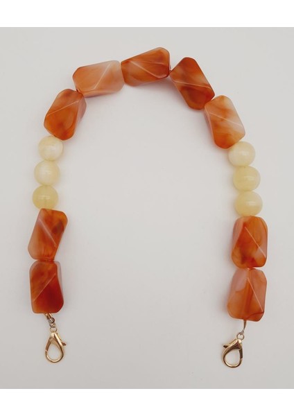 40 cm Kancalı Akrilik Zincir Light Gold Metalli No:03