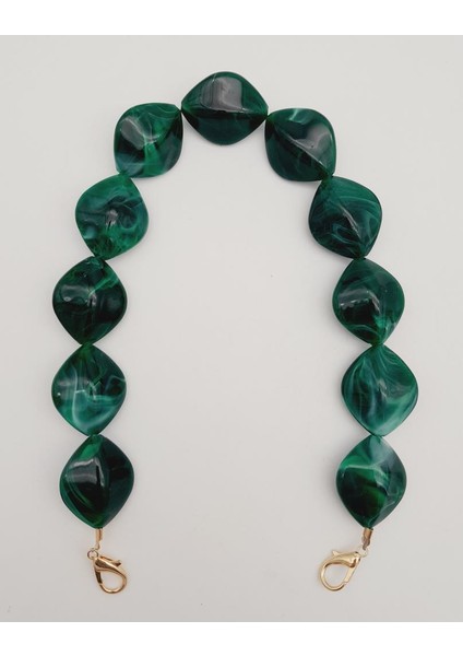 45 cm Kancalı Akrilik Zincir Light Gold Metalli No:12